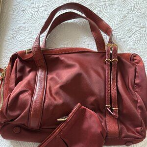 MZ WALLACE Rust Nylon Sachel with Suede & Leather Trim NWOT